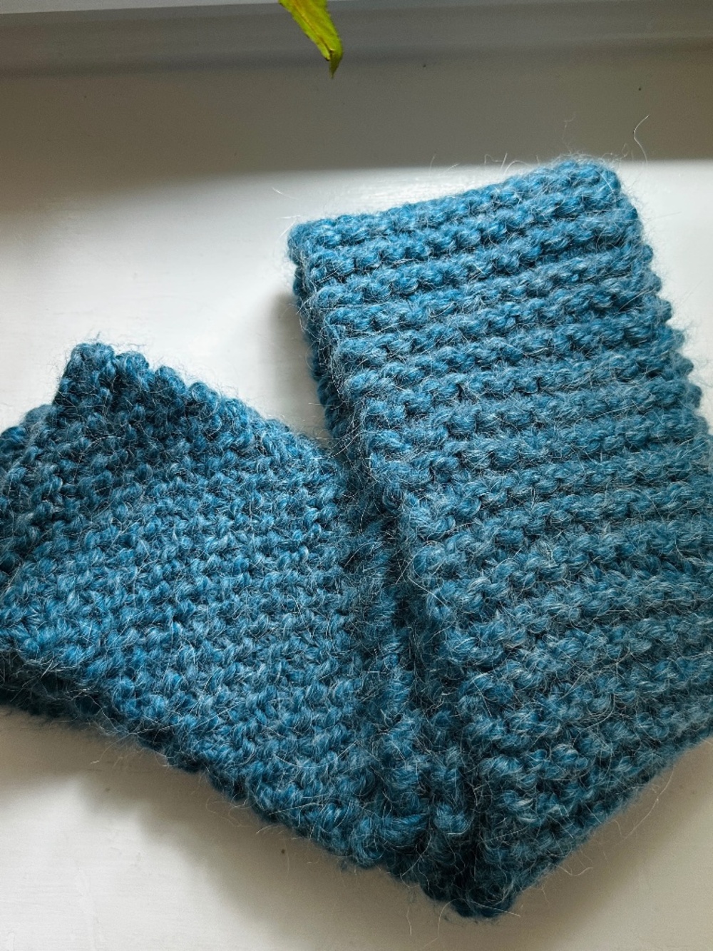 Natural Fiber Handmade Scarf Teal Blue